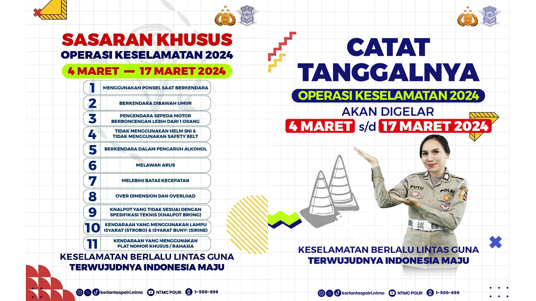 Operasi Keselamatan Lalu Lintas Digelar Serentak Maret Ini